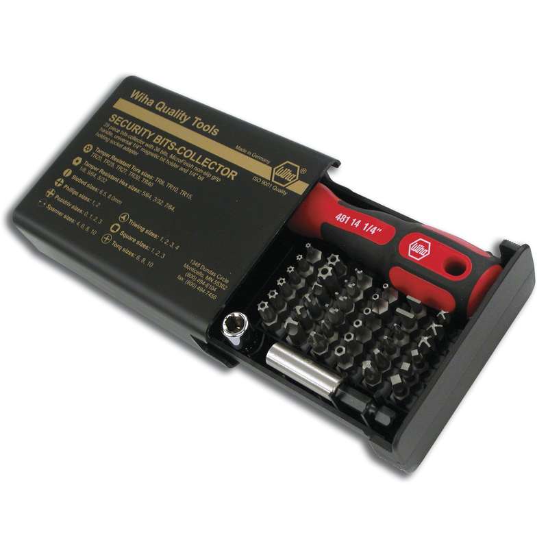 Insert Bit Set with Security Bits and 1/4" Drive Bit Holder, 39 Pieces